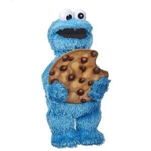 Hasbro Blue Peekaboo Cookie Monster Plush with Cookie